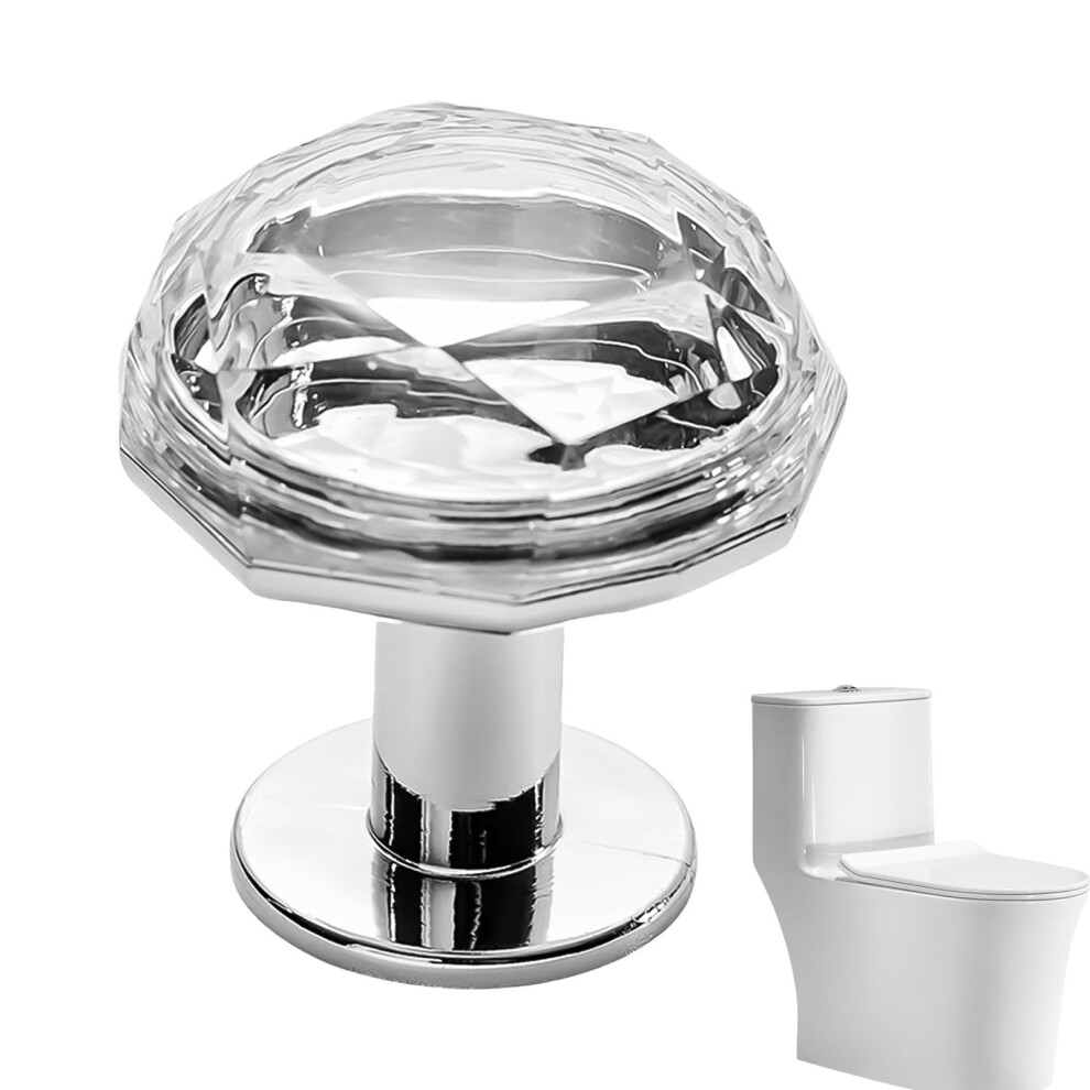 Toilet Tank Button Rhinestone Flusher Button Diamond Pattern, Toilet Press Button Topper, Pusher Helper 9016109535061