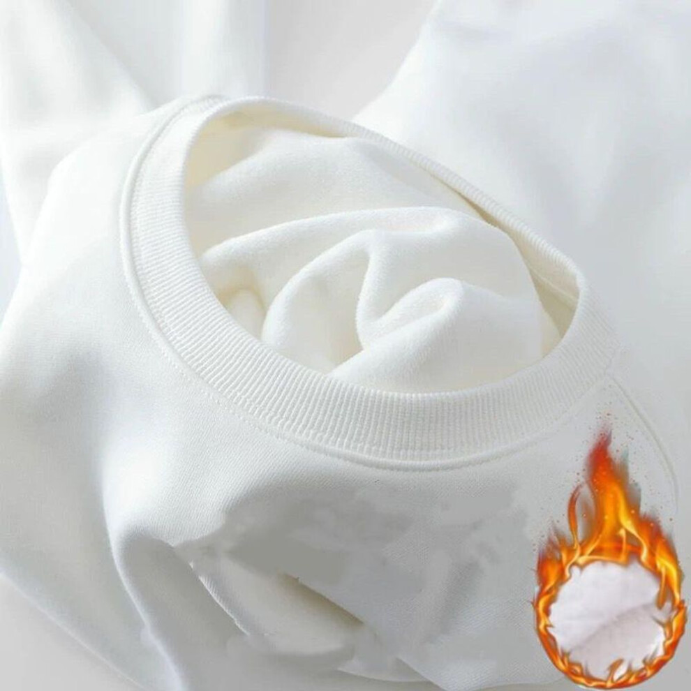 (white, S) Plus Velvet Thickened Xinjiang Velvet Solid Color Sweater For Men And Women To Keep Warm In Winter Without A Hat-image-OPC-PMC6P7V-NEW