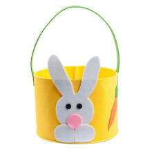 Tote Organizer, Kids Basket for Easter Egg Hunt, Bucket Bag Style, Yellow