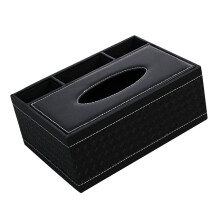 1Tissue Box Zwart Bamboe Multifunctioneel Voor Kantoor En Thuis