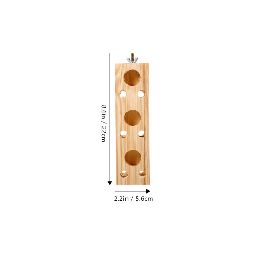 Perchino in Legno Beige Per Uccelli Con Gioco Foraging 1