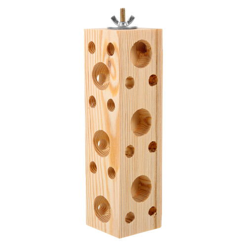 Perchino in Legno Beige Per Uccelli Con Gioco Foraging 2