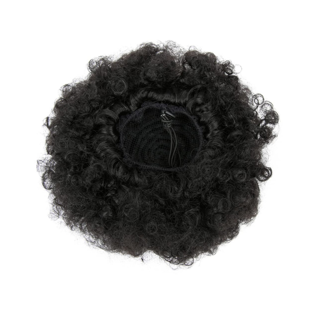 Unisex Curly Hair Ponytail Extension Afro Wrap Bun For Women Short Curly Wrap Hair Buns Afro Bun Hairpiece
