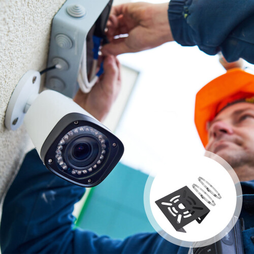 Conjunto Suporte Para Câmera De Segurança Com Braçadeira E Adaptador 1