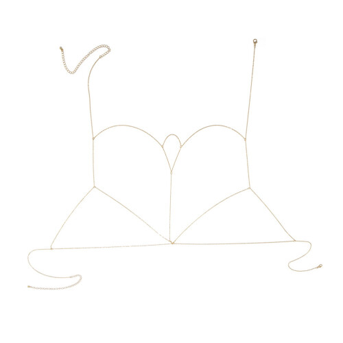 Simple Body Chain Geométrica De Malla Para Mujer (Dorado)
