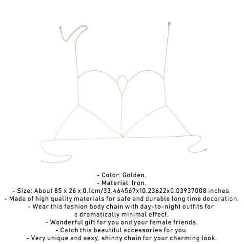 Simple Body Chain Geométrica De Malla Para Mujer (Dorado) 1