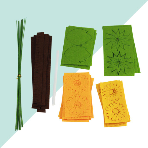 10 Sacchetti Da Te in Tessuto Non Tessuto con Girasoli 2
