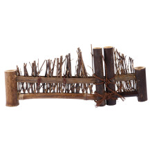Hand-Woven Wooden Fence Japanese Style Fence Ornament Decorative Fence