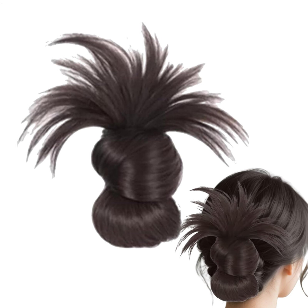 Unisex Black,Brown Bun Wig Claw Clip Messy Bun Extension Hairpiece Faux Wig Updo Headwear For Women Girls Black Brown