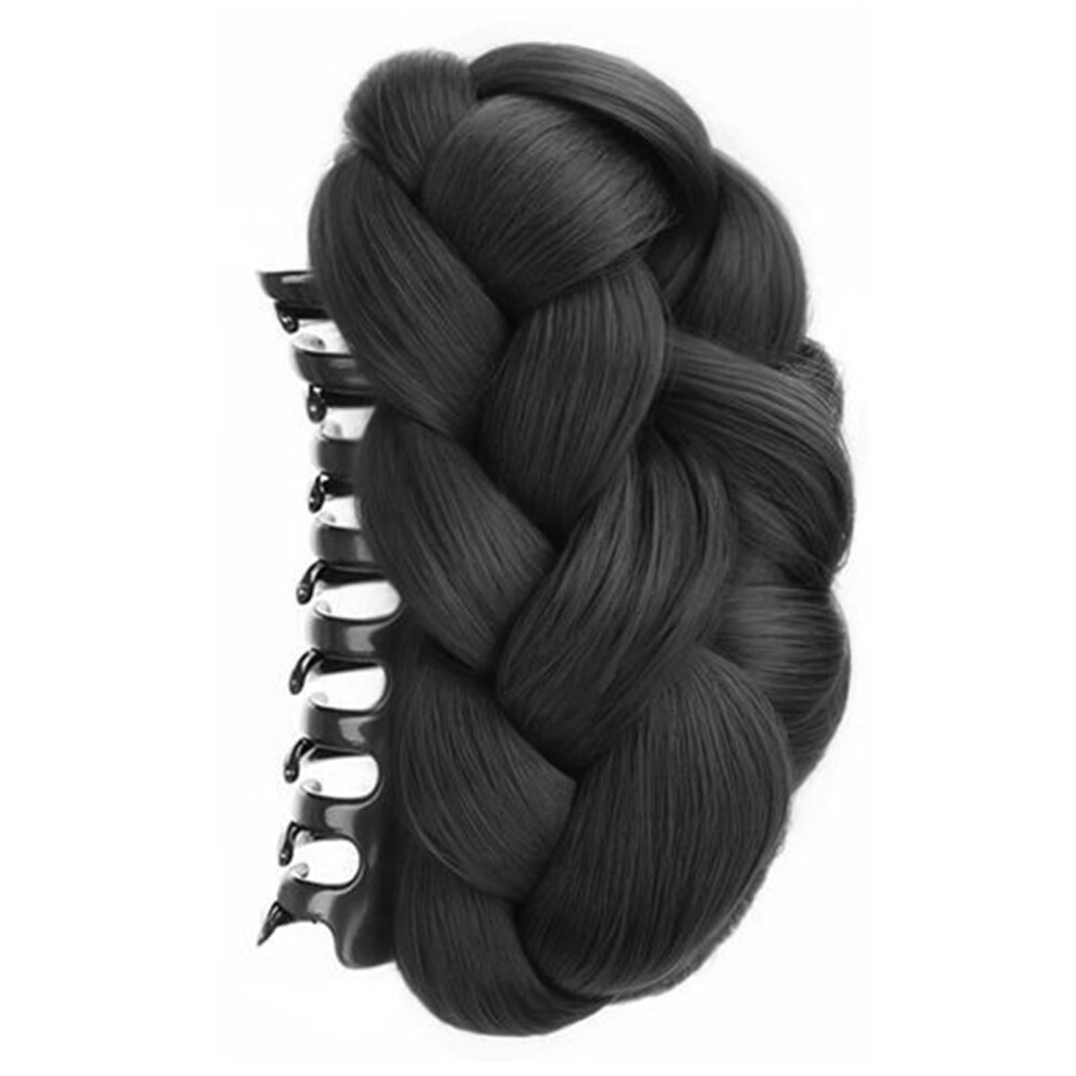 Unisex Natural Looking Twisted Braided Bun Hairpiece For Women With Claw Clip And Voluminous Styles For Formal Event