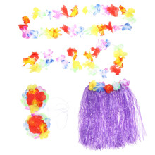 6 Piezas Hawaiano Tropical Falda Hula Niños Collar