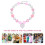 1 Pièce Collier Perles Colorées Enfilées Pour Enfants Rose 7