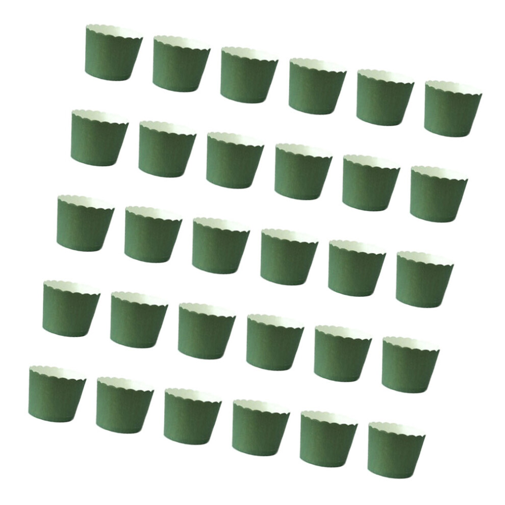 50 Sztuk Jednokolorowe Papierowe Formy Na Muffinki Zielone-image