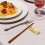 2 Pezzi Bacchette In Design Retro Testa Drago Oro 6