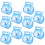 10Pcs Transparent Plastkakacontainer Ballform Engångs Mousse Ball Blå 6