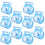 10Pcs Transparent Plastkakacontainer Ballform Engångs Mousse Ball Blå 7