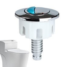 Toilet Push Button Replacement, Round Double Push Button, Toilet Tank Push Button, Wired Silver Button