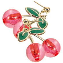 1Pair Unique Alloy Cherry Earrings Multi Color Dangle for Teen Girls