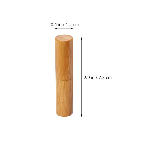 2 Pezzi Tubo in Bamboo per Rossetto Te e Gloss Labbra 1