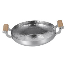 Dry Pot for Single Hot Pot Stainless Steel Wok With Double Handles Easy To Carry Single Pot Cookware Kitchen Supply Silver