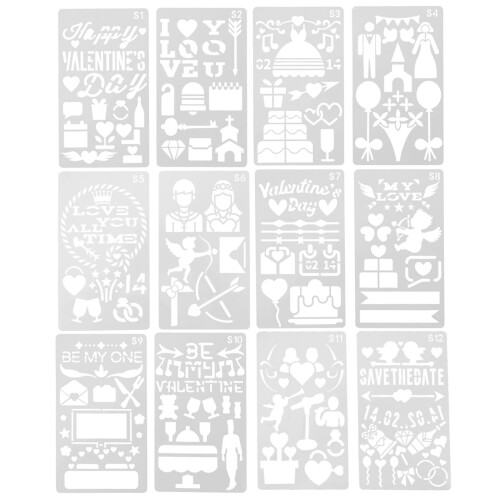 12 Pezzi Stencil Per Pittura Svasati 2