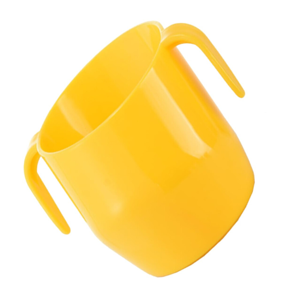 Drinking Cup Slanted Mouth Ergonomic Design Double Handles Portable 200Ml Bright For Boys Girls Toddlers Yellow