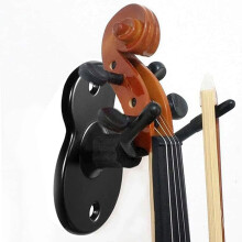 Violin Wall Mount Iron Stand With Bow Holder, Double Head Hook For Violin And Viola, Home Studio