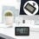 Mini Koelkast Thermometer Met Hygrometer, Magnetisch, ABS, Zwart 3