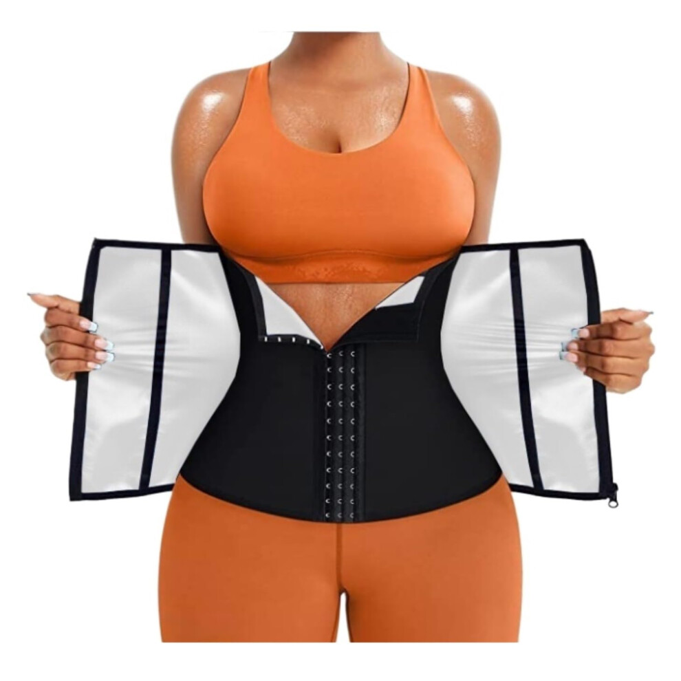 Lumbar Support Belt Back Brace Waist Trainer Size L Silver Workout Belt Tummy Wrap