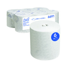 Rolled Paper Hand Towels 1 Ply 350m White 6 Pack