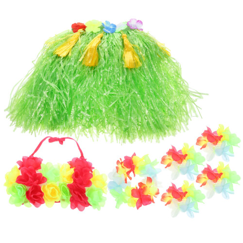Ghirlanda E Vestito In Hula 40Cm Set Per Bambini Verde
