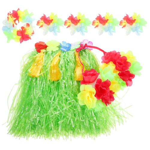 Ghirlanda E Vestito In Hula 40Cm Set Per Bambini Verde 2