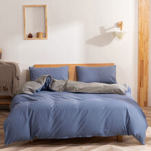 Summer Bed Four-piece Quilt Set With Washed Cotton Sheet Quilt Cover Blue 2m