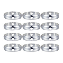 20 Unidades Brincos Duplo Furos Anéis Circulares Metal Prata 11mm