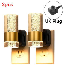 (UK) Wall Plug Into Warm Light Led Night Lamps With Sensing Residential Feature For