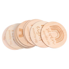13Pcs Wood Baby Monthly Photo Props Beige Growth Tracking
