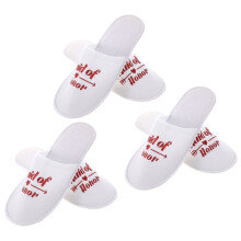 3Paren Comfortabele Party Slippers in Rood Van Stof