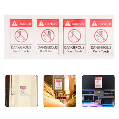 4St Waarschuwingsstickers Machine Caution Duurzame PP Stof 2