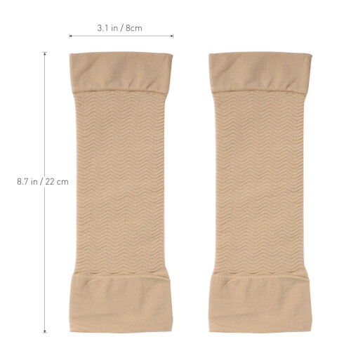 Un Maniche Elastiche A Compressione Per Fitness (Beige) 2