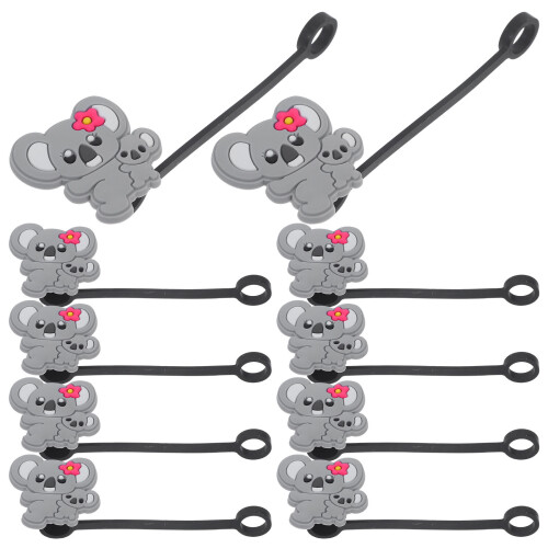 10 Pezzi Coperchi In Silicone Per Cannucce Koala 1