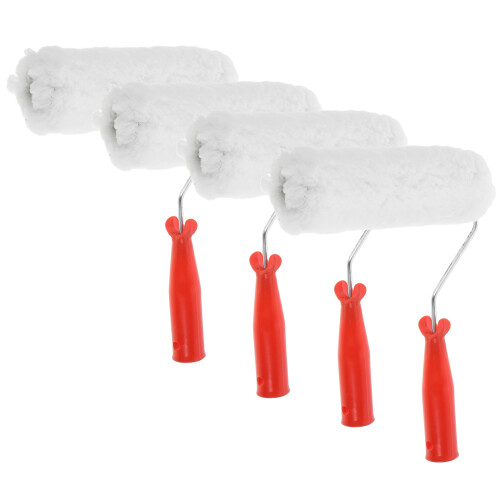 4St Mini Witte Verfrollers 8 Inch Voor Deuren En Kasten