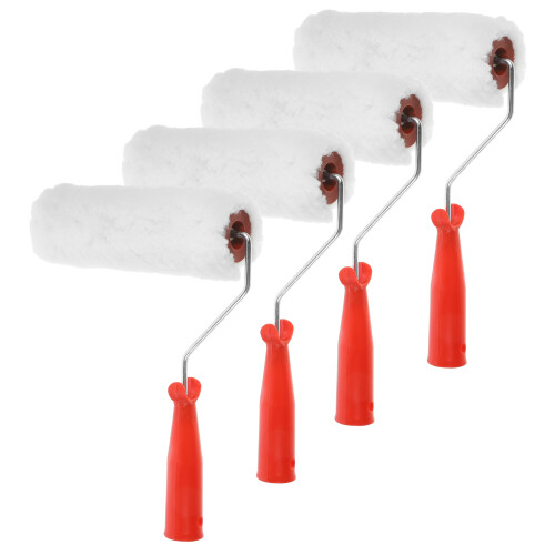 4St Mini Witte Verfrollers 8 Inch Voor Deuren En Kasten 2