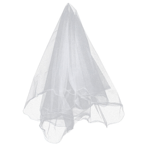 Glitter Bruiloft Bruidssluier Mantilla Hoofdtooi Haaraccessoires Wit