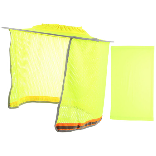 Construction Yellow Hard Hat Shade Full Brim Mesh Neck Guard