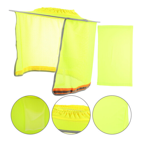 Construction Yellow Hard Hat Shade Full Brim Mesh Neck Guard 2