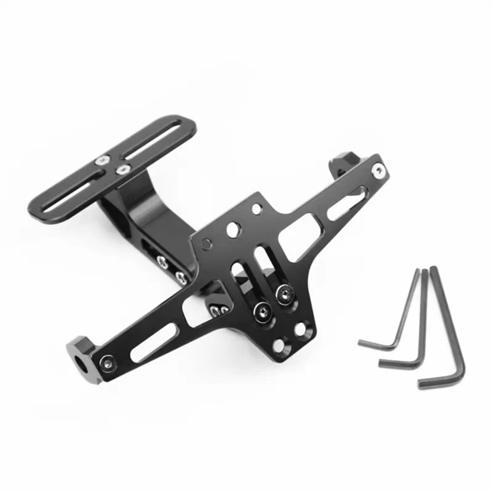 Plate Holder Motorcycle Cnc Aluminum License Plate Bracket Rear Turn Signal Holder Fender Eliminator Kit Black 9354506434632