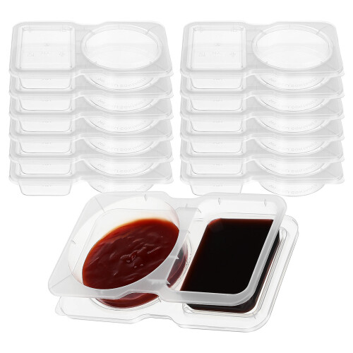 16 Unidades Para Salsa Doble Compartimento 130 Ml