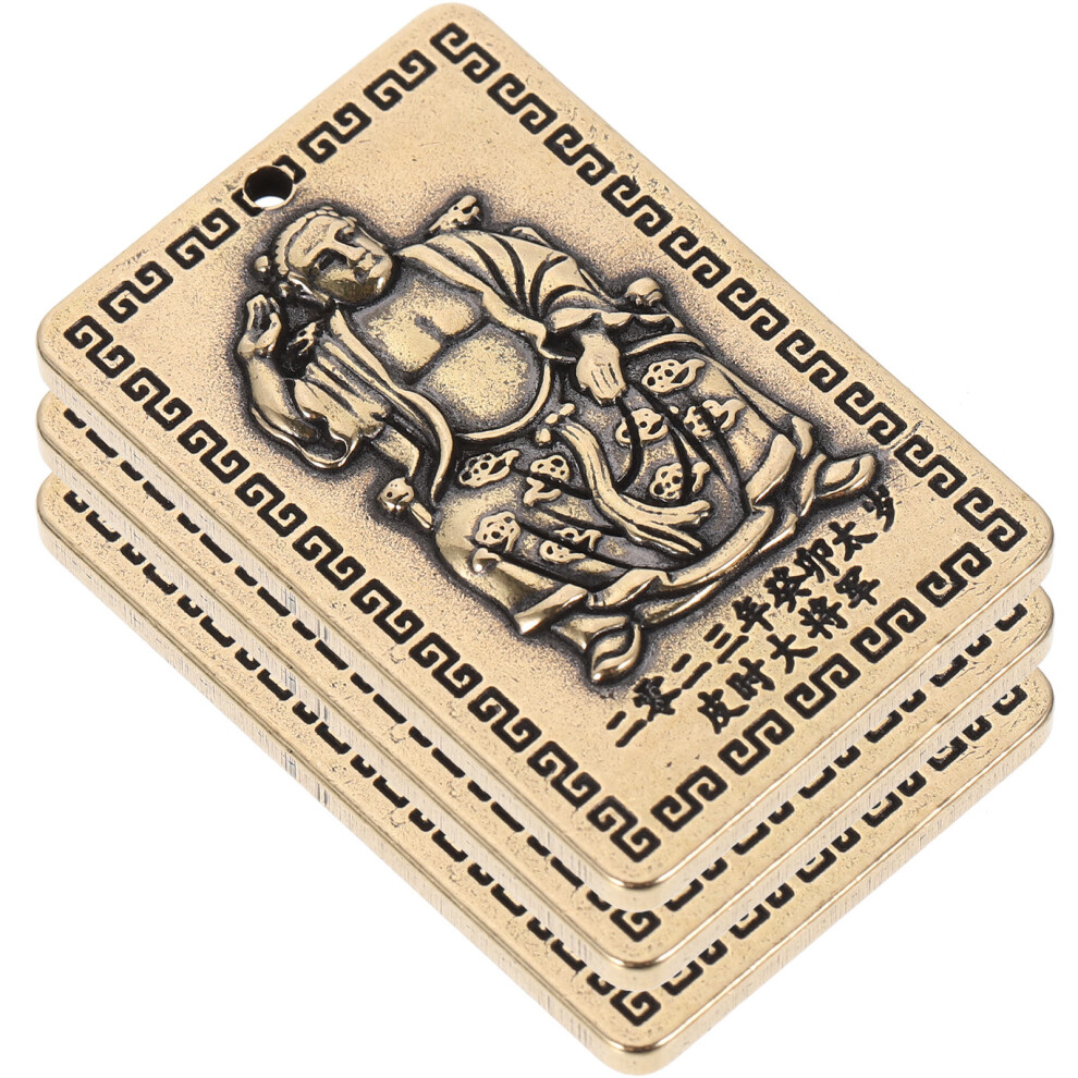 3 Stuks Messing Sleutelhangers Chinese Style Decoratieve Labels-image