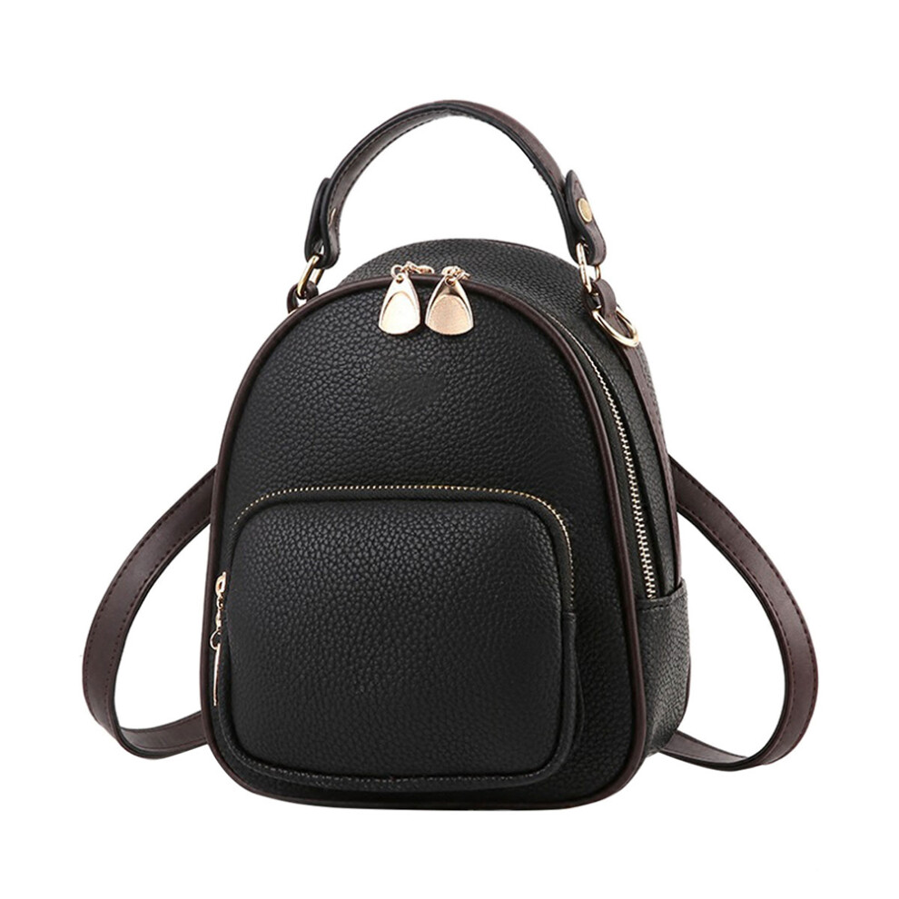 1 Sztuka Mini Torba Plecak Z Syntetycznej SkóRy Co Dzień Czarny-image