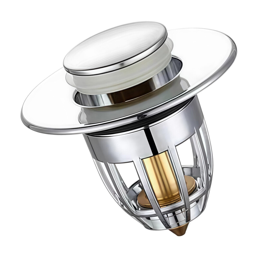 Universal Bathroom Sink Plug Replacement, Pop Up Stopper With Hair Catcher, 34Mm-40Mm Drain Hole Compatibility 9393856497881